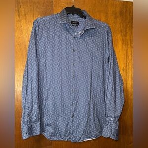 Bugatchi Blue Geometric Button Down Shirt